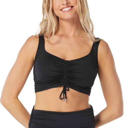 COCO REEF Elevate Bra Sized Shirred Front Underwire Bikini Top - Black Swim Top 34E