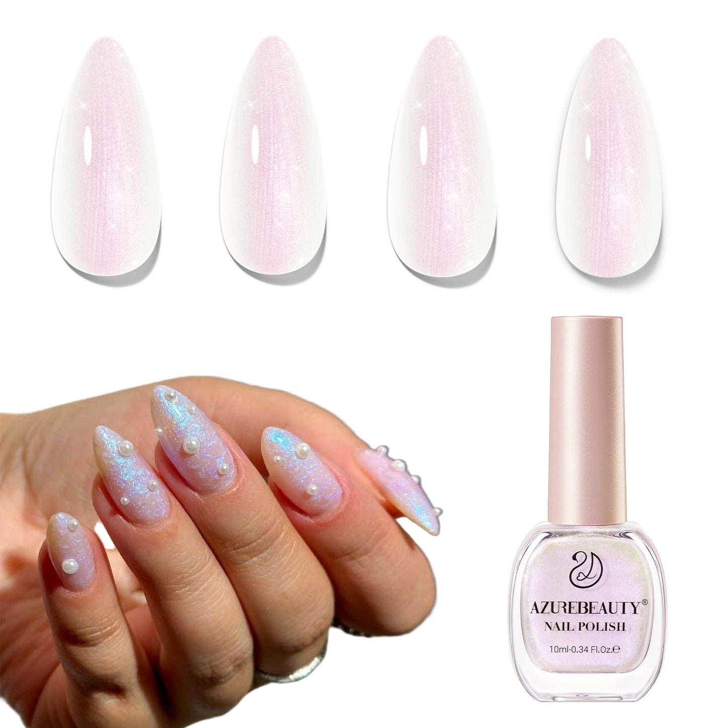 AZUREBEAUTY Shimmering Purple Nail Polish,Glitter Purple Color Quick Dry Complete Natural Super Lustrous Nail Enamel Polish,Prof