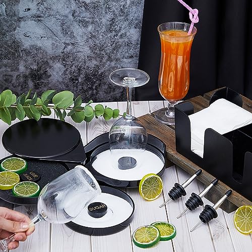 Mifoci 3 Tier Bar Glass Rimmer Bartender Tool Salt Rimmer for Cocktails Margarita 12 Pcs Stainless Steel Classic Bottle Po...