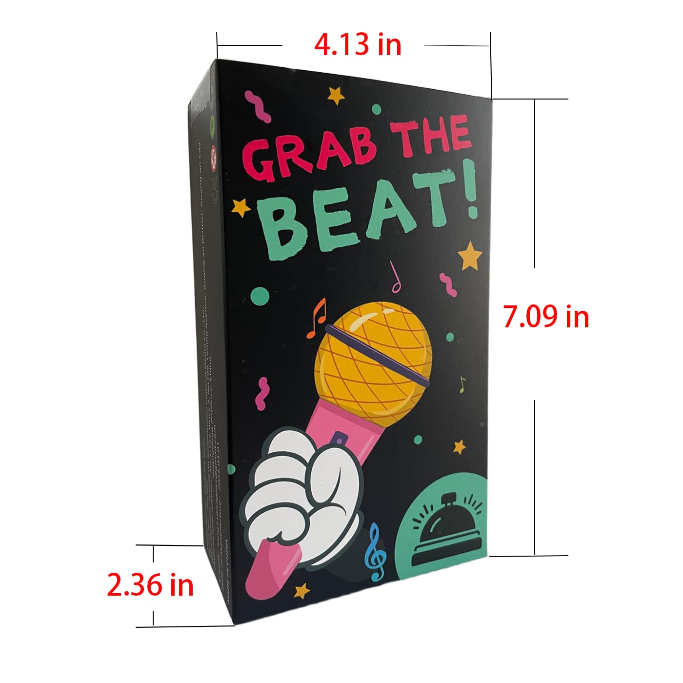 Bazil Bazos Grab The Beat! - 125 Lyric Cards, Prop Mic, for 2-10 Players - Ideal for Game Nights & Gifts