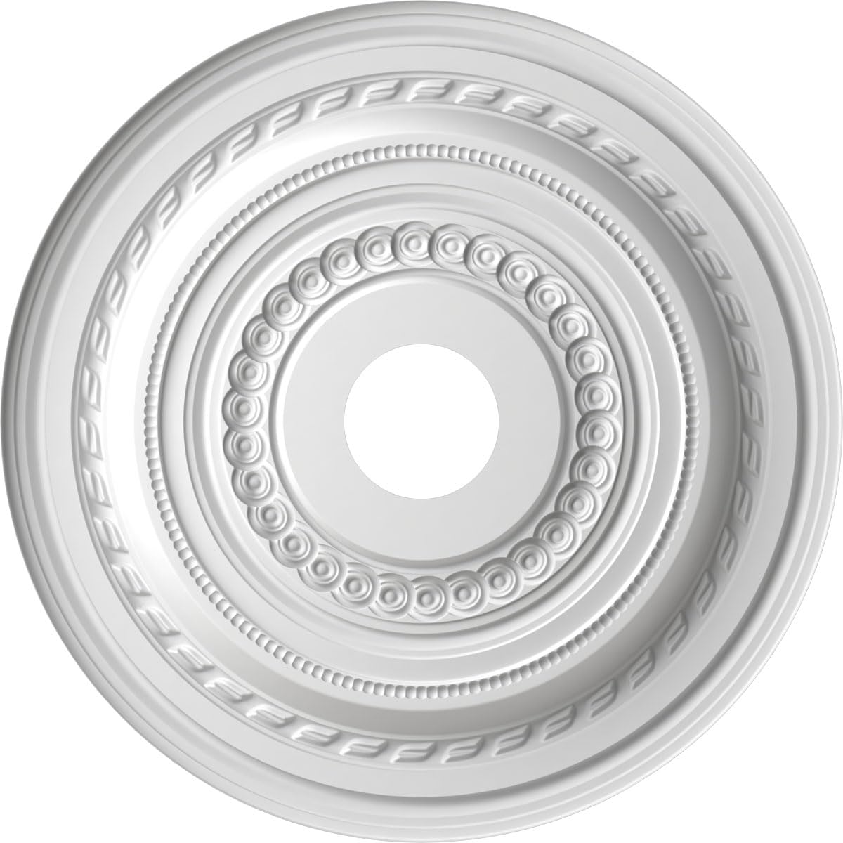 Ekena Millwork Cmp19Codst Cole Thermoformed Pvc Ceiling Medallion (Fits Canopies Up To 5 1/8), 19Od X 3 1/2Id X 1P, Universal Ag