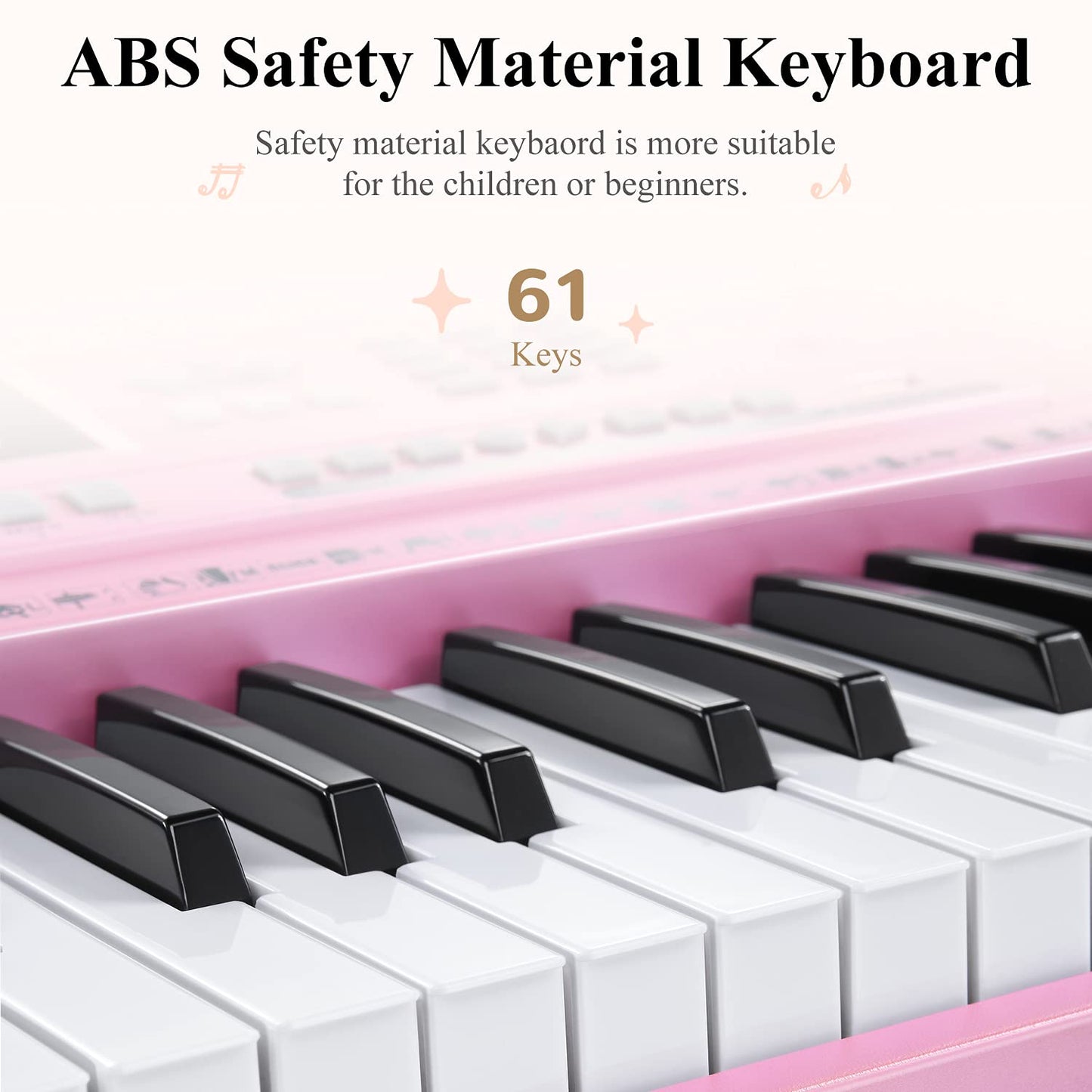 Eastar Electronic Keyboard Piano Kit 61 Key for Beginner, Children Digital E Piano with Stand, Bench, Music Stand and Microphone, Pink, Musical Instrument Birthday Gifts for Kids Girls Daughter