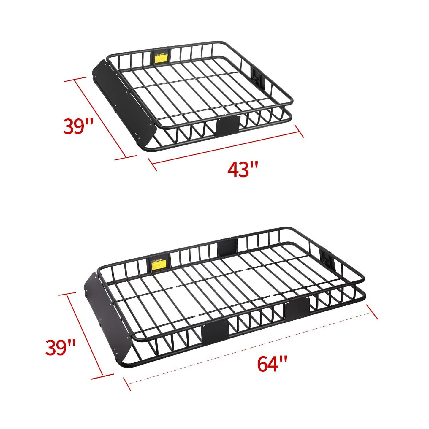 Leader Accessories Roof Rack Cargo Basket Set, Car Top Luggage Holder 64"x 39" + Waterproof Rooftop Cargo Carrier Bag