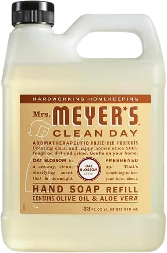 Mrs. MEYER'S Liquid Hand Soap Refill, Oat Blossom 33 Fl Oz. (Pack of 2)
