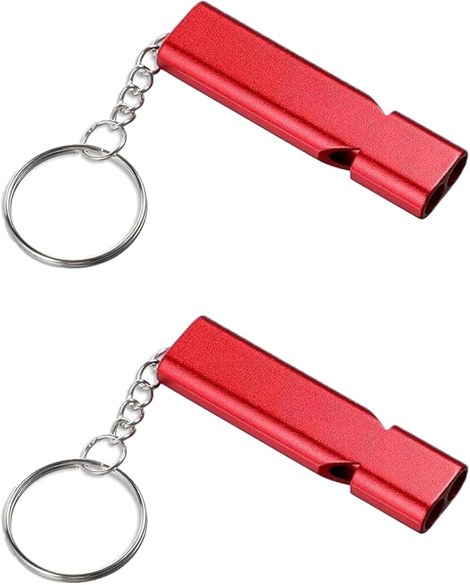 Premium Extra Loud Whistles for Camping Hiking Hunting Outdoors Sports and Emergency Situations, Sturdy but Light Aluminiu...