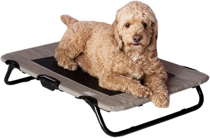 Pet Gear Lifestyle Pet Cot Elevated Bed, No Assembly Required, Premium Tear Resistant Cooling Mesh, Indoor & Outdoor, Ligh...