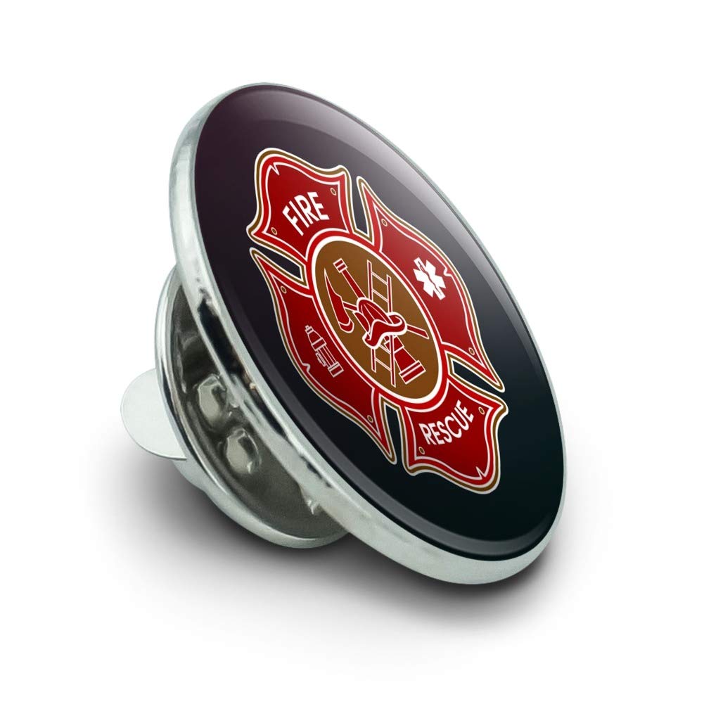GRAPHICS & MORE Firefighter Fire Rescue Maltese Cross Metal 0.75 Lapel Hat Pin Tie Tack Pinback