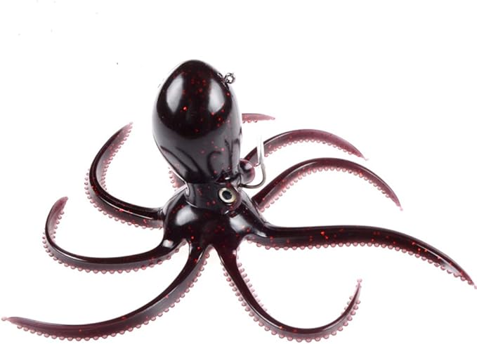 East Rain Artificial Octopus Swimbait with Skirt Tail Lingcod Rockfish Jigs for Saltwater Fishing Big Game (PVC,3.54/7.87/...