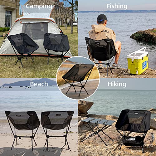 HIBLE Carbon Fiber Folding Camping Chair, Ultra-Light Portable Camp Chair for Hiking, Beach, Fishing, Stable Backpacking C...