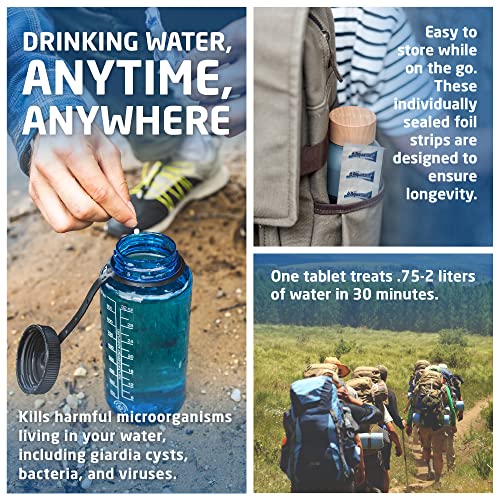 Aquatabs 49mg Water Purification Tablets (50 Pack). Water Filtration System for Hiking, Backpacking, Camping, Emergencies,...