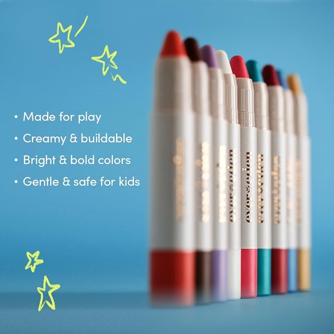 Evereden Kids Fantasy Face Crayon: Electric Rose - Non Toxic & Multi-Purpose Face, Eye, & Lip Crayon - Vegan & Clean Makeup for Kids - Safe for Sensitive Skin