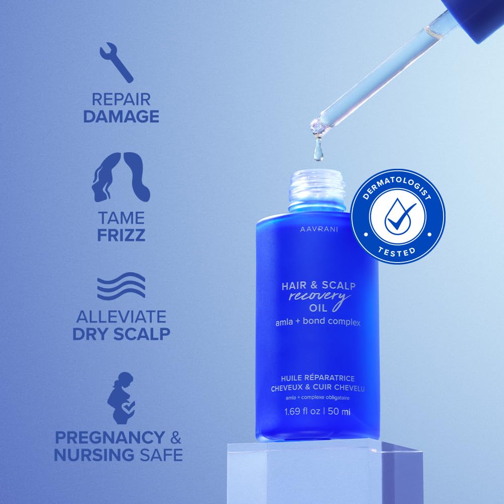AAVRANI Hair & Scalp Recovery Oil - Rosemary, Bond Complex, & Amla Treatment for Damaged Hair, Frizz Control, & Hair Growth - Ve