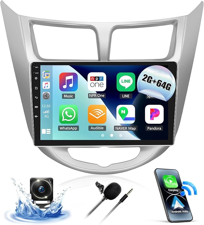 2G+64G Android 13 Car Stereo for Hyundai Accent 2012-2017 with Wireless Carplay Android Auto 9" Touchscreen Car Radio with...