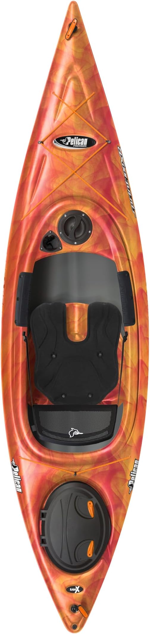 Pelican Sprint 100XR - Touring Sit in Kayak - Vapor Fireman Red - Yellow - Lightweight Patented Ram-X™ Material -Ergobreez...