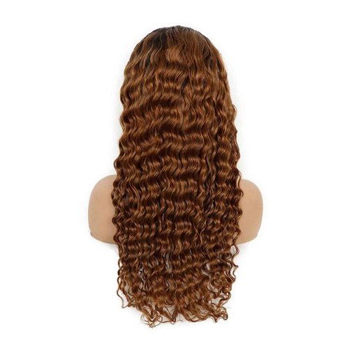 Peenoll Curly Human Hair Wig Omber T 27 Lace Frontal Closure Jerry Curly Human Hair Wig Pre Plucked Pre Cut Lace Frontal Closure Glueless Wigs Elastic Band 200% Density