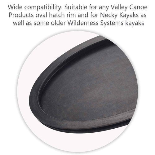 KitchenKipper Necky Kayak Valley Oval Hatch Cover Compatible with Valley Sea Kayaks, Fits Some Older Wilderness Systems Kayaks, Outer Edge Dimensions 18.46" x 11.14"