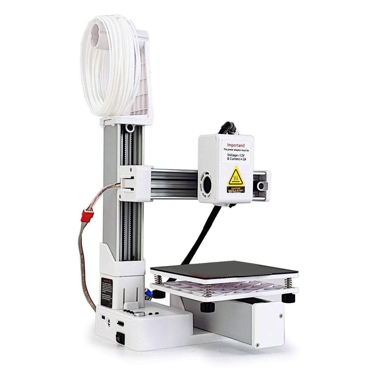 Compact 3D Printer for Beginner, Small 3D Printers with Preloaded, 4x4x4in, Fast Heating PLA TPU 3D Printer for Educational Innovative Projects (White)