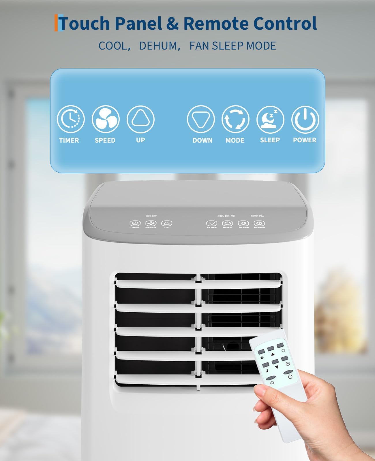 Garveehome Portable Air Conditioner, 8000 Btu Quiet Cooling With Remote, Ventless Design & Auto Evaporation, For Large Room, Sta