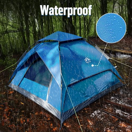Night Cat Instant Popup Tents 2-3 Persons with Footprint Tarp Easy Setup Camping Tent with Rainfly Double Layers Waterproo...
