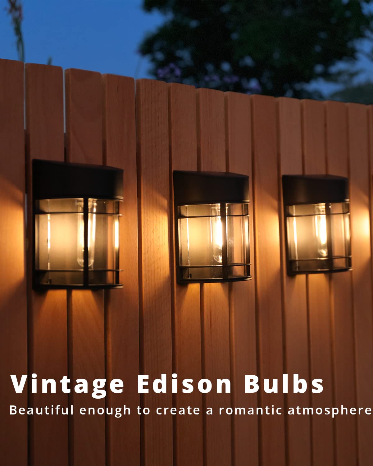 DOESLAG Solar Fence Lights, Upgrade Solar Deck Lights, Waterproof Solar Outdoor Lights for Wall Yard Post,Steps, Easy-to-Install