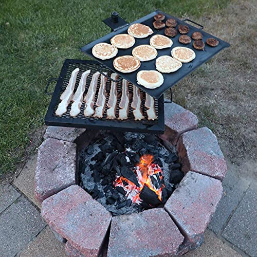 GameMaker Open Fire Cooking Grill – Portable Campfire Grill for Open Flame Cooking, Firepits, Outdoor Fire Rings & Camping...