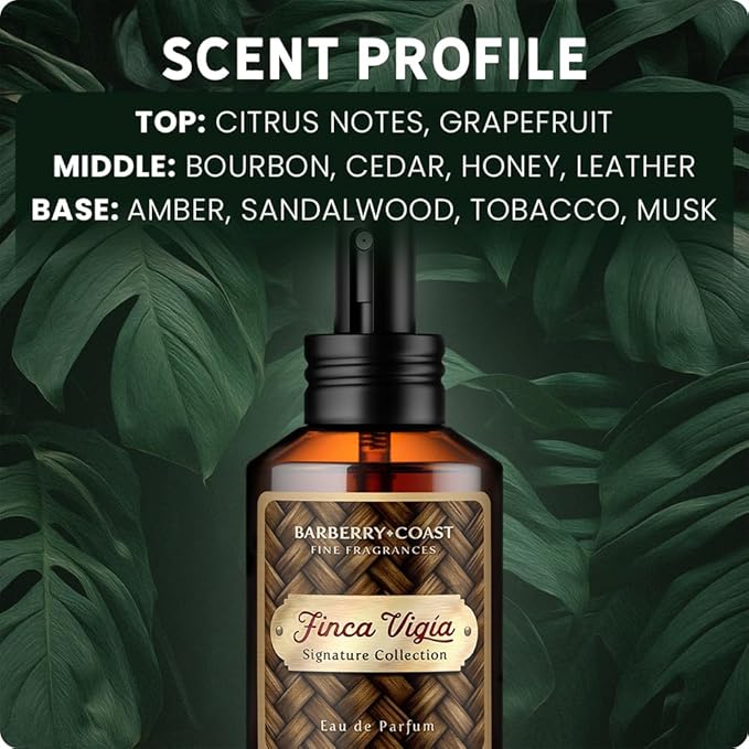 Finca Vigía Eau de Parfum (EdP) Cologne Signature Collection - 60ml | 2oz - Men's Fragrance - Scent: grapefruit, bourbon, leather, vanilla, amber, tobacco leaf, cedar, sandalwood