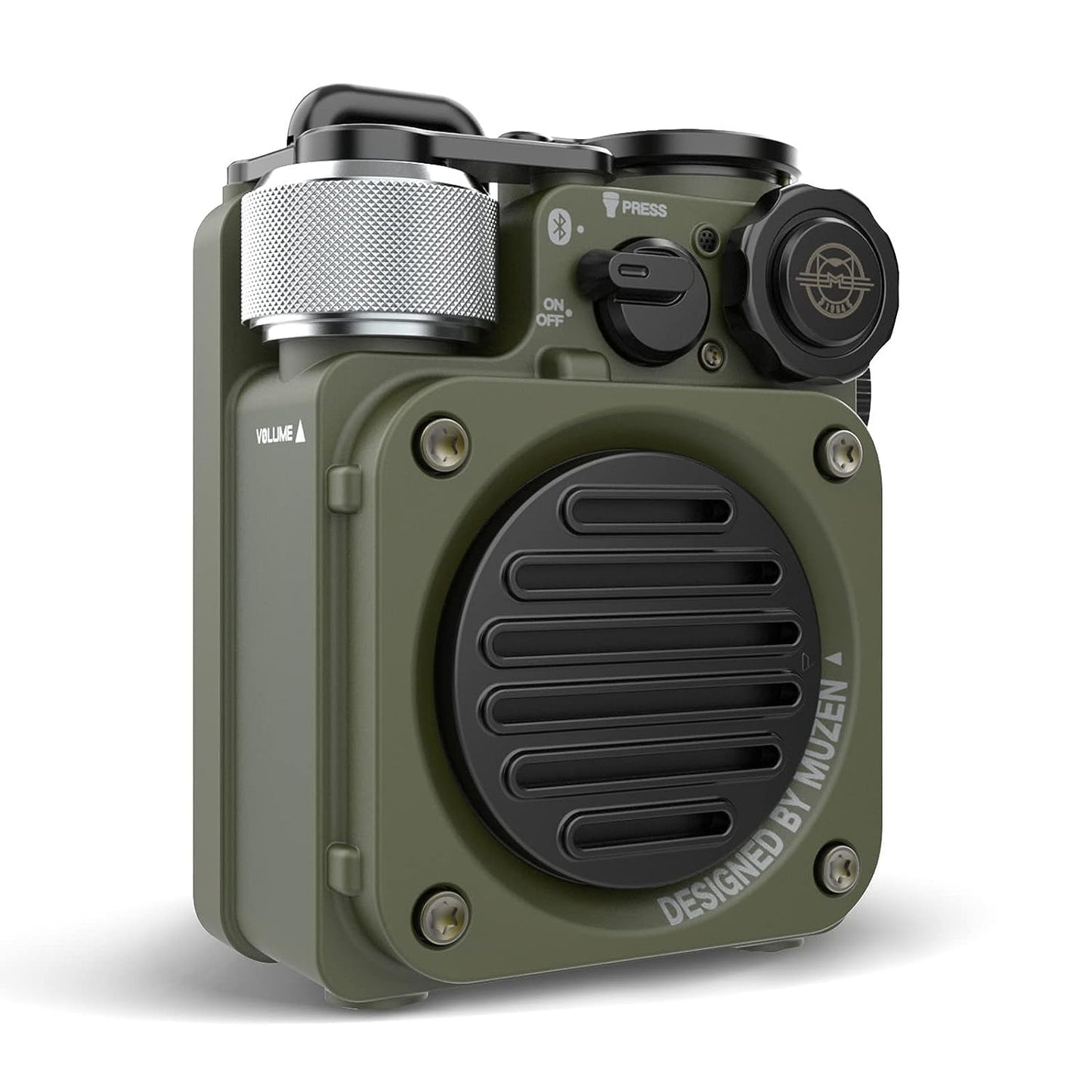 Muzen Portable Small Bluetooth Speaker, Wild Mini Rugged Outdoor Travel Wireless Waterproof Speakers With Flashlight, Crystal Cl