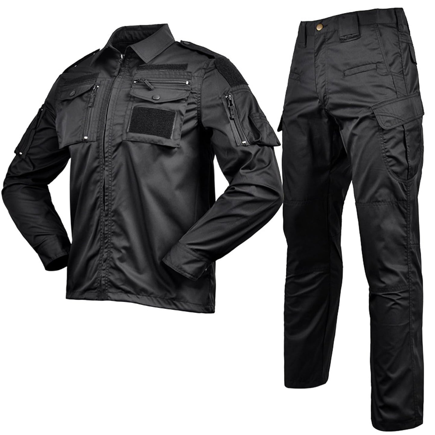 Men's Tactical Jacket and Pants Military Uniforms Suits Ripstop Army Hunting Paintball Airsoft Gear Black S