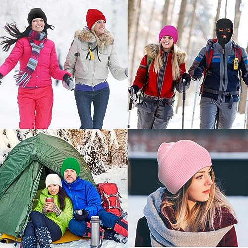 2 Pieces 3-Hole Full Face Mask Cover Ski Mask Winter Balaclava Cap Knitted Face Cover for Winter Outdoor Sports