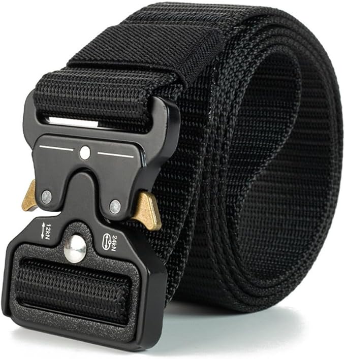Multi-Function Heavy Duty Combat Belt - Adjustable Nylon Webbing Tactical Belt for Outdoor Sports, Hiking & Work - Durable...