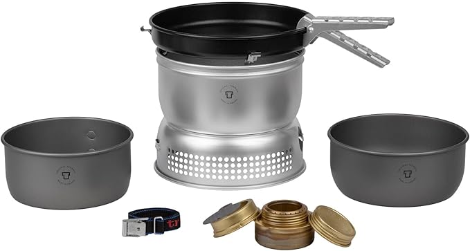 Trangia - 25-9 Ultralight Hard Anodized Camping Cookset | Includes: Alcohol Stove, 2 HA Pots, Non-Stick Frypan, Upper & Lo...