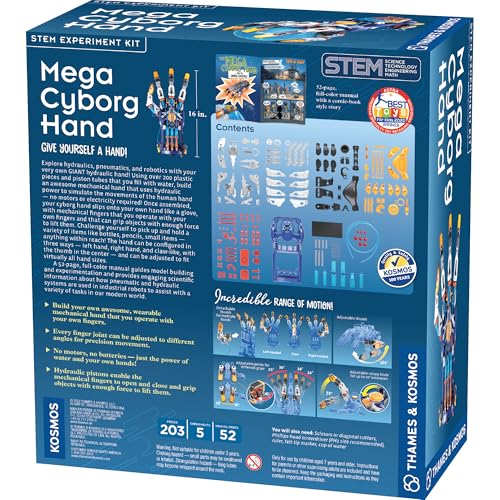 Thames & Kosmos Mega Cyborg Hand STEM Experiment Kit | Build Your Own GIANT Hydraulic Amazing Gripping Capabilities Adjust...