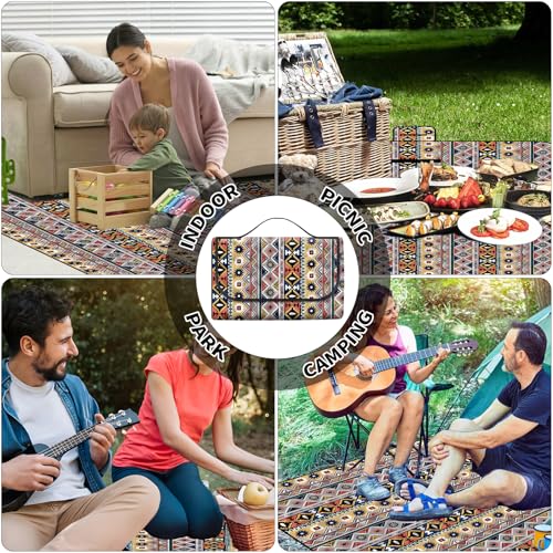 DUFFOBAN Picnic Blanket 80x80 Inch Waterproof Sandproof - Extra Large Collapsible Beach Mat for Outdoor, Camping, Travel -...