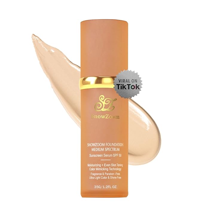 Medium/Light Spectrum-Color Changing Foundation 4 in 1 -with SPF 50+,Hydrating Longwearing & Waterproof，Makeup Care (Medium Spectrum - for people with fair skin, 1.2oz)