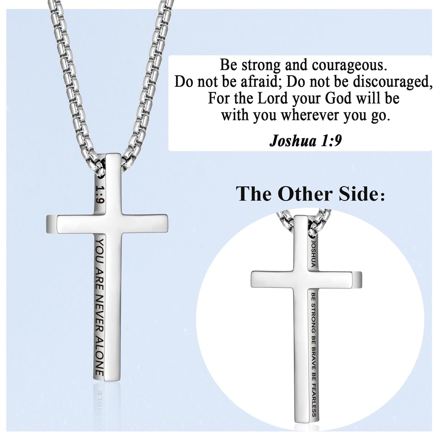 OAVOOK Cross Necklace Gifts for Brother from Sister Christian Gift for Teen Boys on Birthday Christmas Fathers Day Graduation