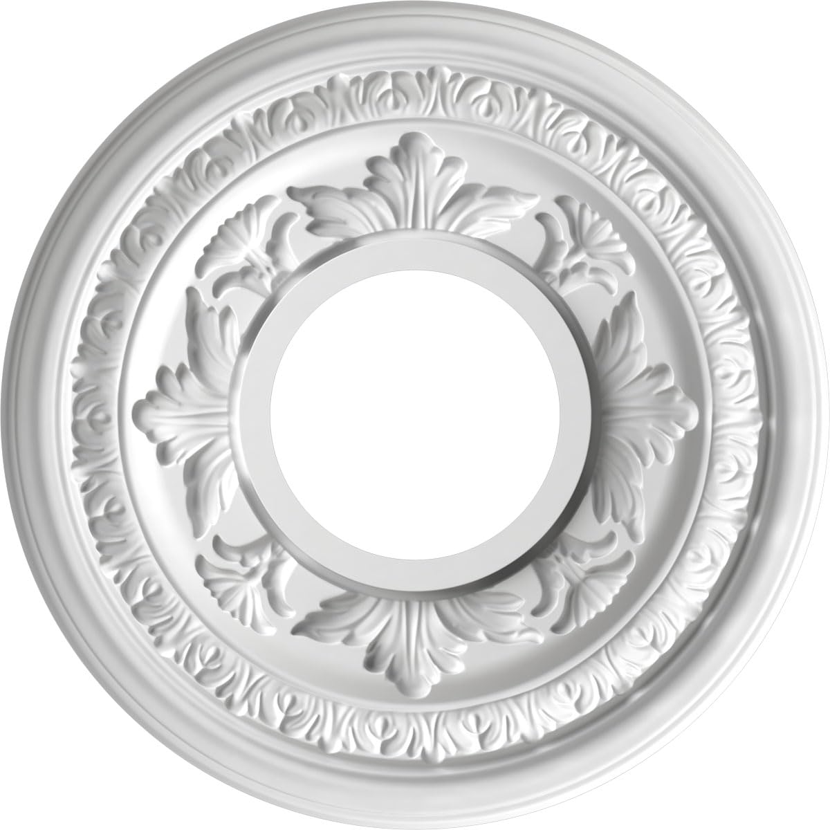 Ekena Millwork Cmp10Bafsm Baltimore Thermoformed Pvc Ceiling Medallion (Fits Canopies Up To 4 1/4), 10Od X 3 1/2Id X 3/4P, Unive