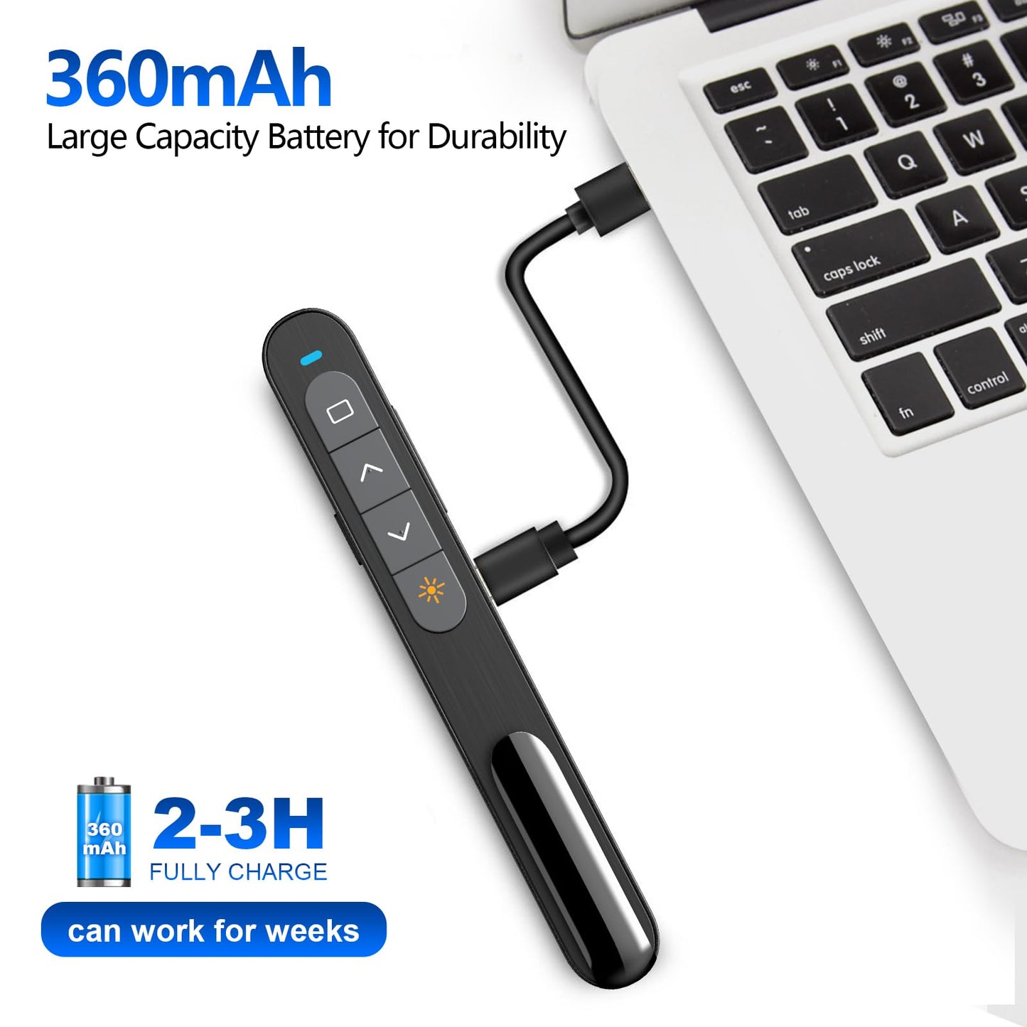 Norwii N76 Rechargeable Presentation Clicker With Pointer, Long Range Presentation Remote, Wireless Presenter For Powerpoint Pre