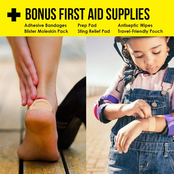 EVERLIT CARE Travel Essential Medicine First Aid Kit Refill Pack I Bonus Medical Supplies I TSA Compliant Mini Size Medkit...