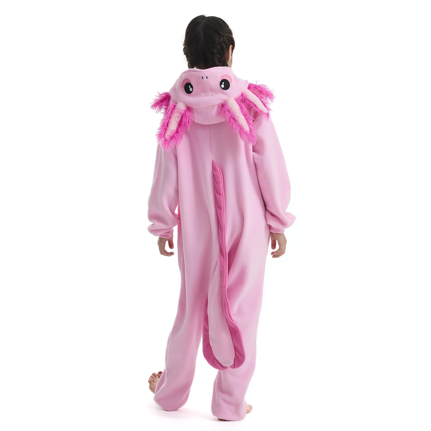OGU' DEAL Kid's Pink Animal Onesie Costume Halloween Party Cosplay One Piece Jumpsuits Fleece Sleepwear for Girls