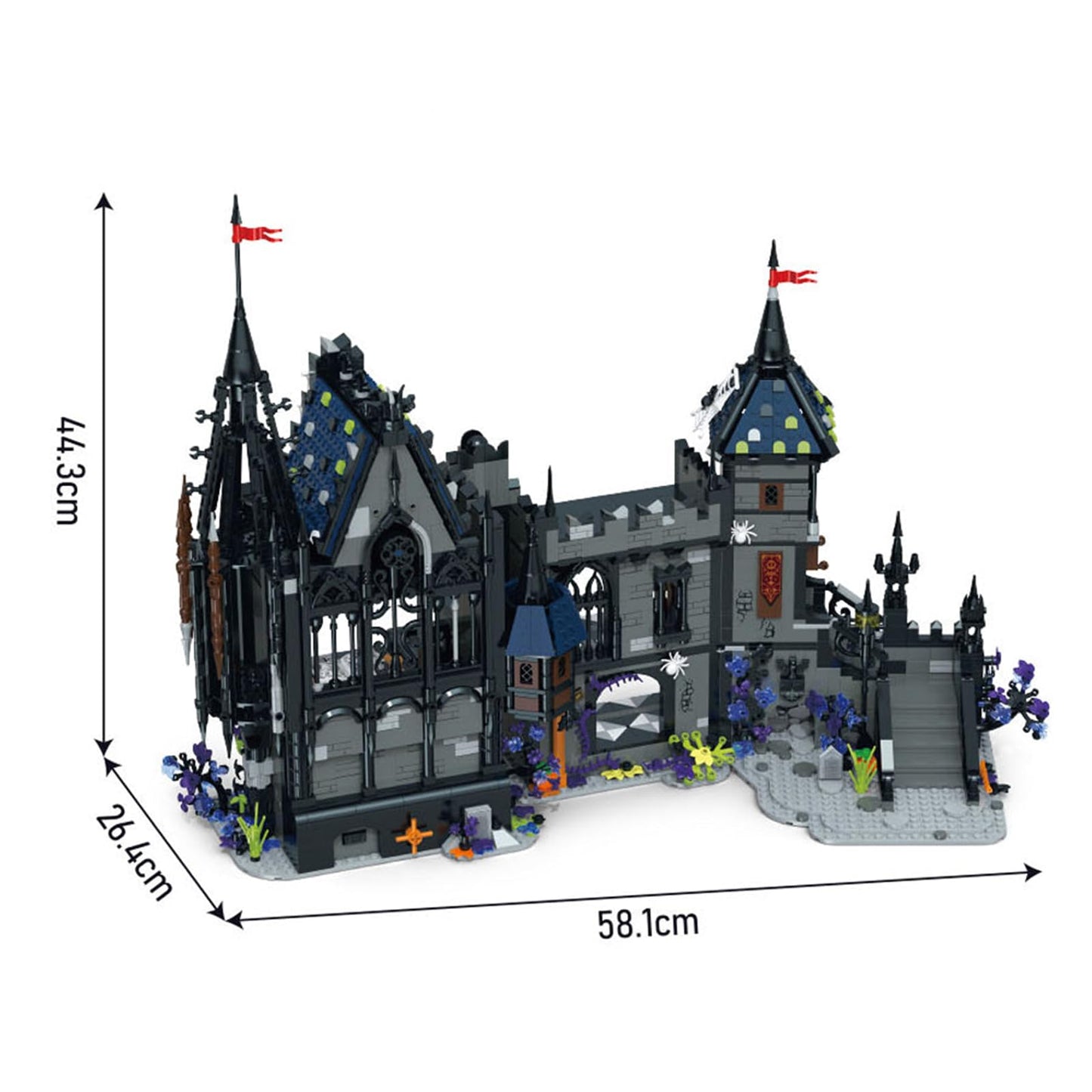 AOUHMN Halloween Vampire Bat House: Dracula's Castle Building Set for Adult, Buildable a Halloween Atmosphere Gift Idea & Room Decor, Horror Fantasy Model for Collectible and Display, (3007 Pcs)
