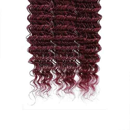 BilltiiWW Burgundy Deep Wave Bundles Color 99j Deep Wave Bundles Brazilian Human Hair Wet and Wavy Soft Silky for Black Woman 16 18 20 Inch