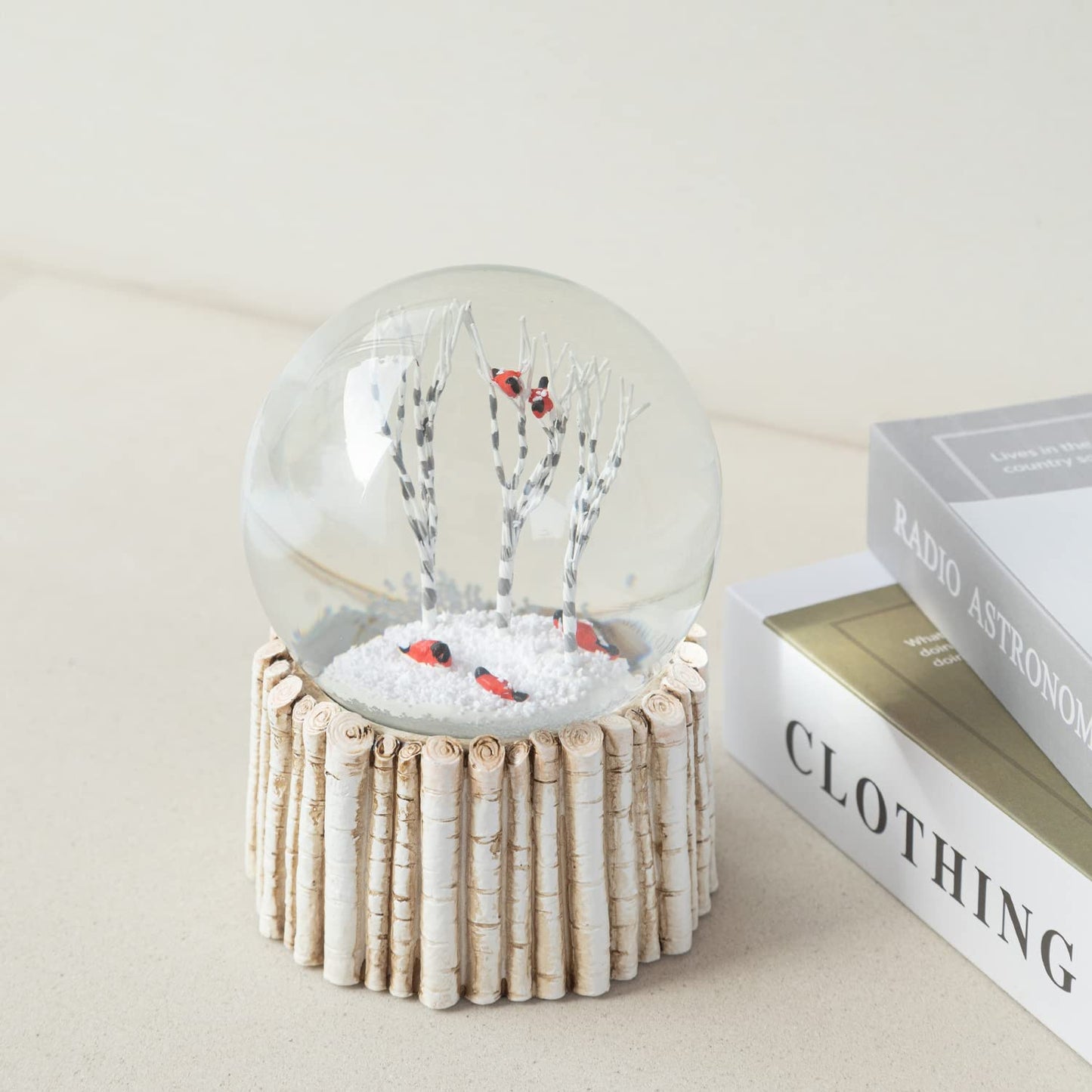 Cardinal Snow Globe, Red Bird Snowglobe Animal Snow Flake Glass Snow Globes for Adults Men Birthday, 100MM Halloween Decorations Snow Globe NO Music