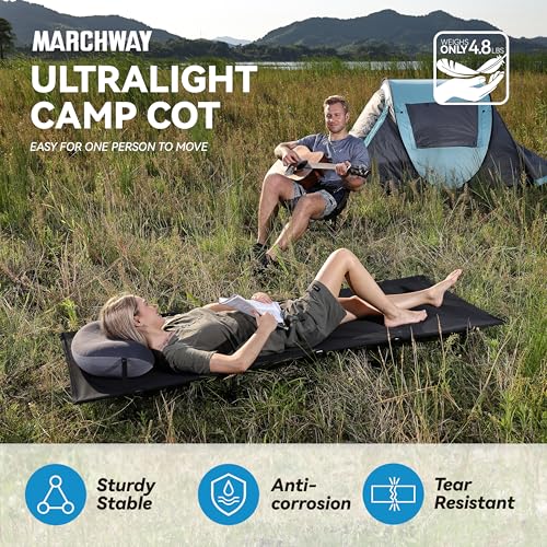 MARCHWAY Ultralight Folding Tent Camping Cot Bed, Portable Compact for Outdoor Travel, Base Camp, Hiking, Mountaineering, ...