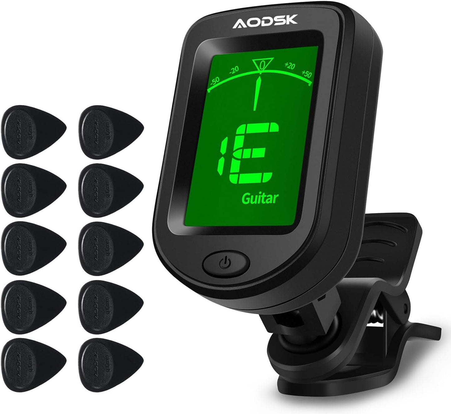 Aodsk Clip-on Guitar Tuner for String Instrument,Digital Electronic Tuner,Large Clear LCD Display,Rotatable,Suitable for Acousti