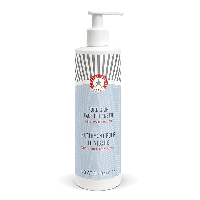First Aid Beauty - Pure Skin Face Cleanser, Effectively Removes Makeup, Dirt, and Impurities, Gentle Cleanser Leaves Skin ...