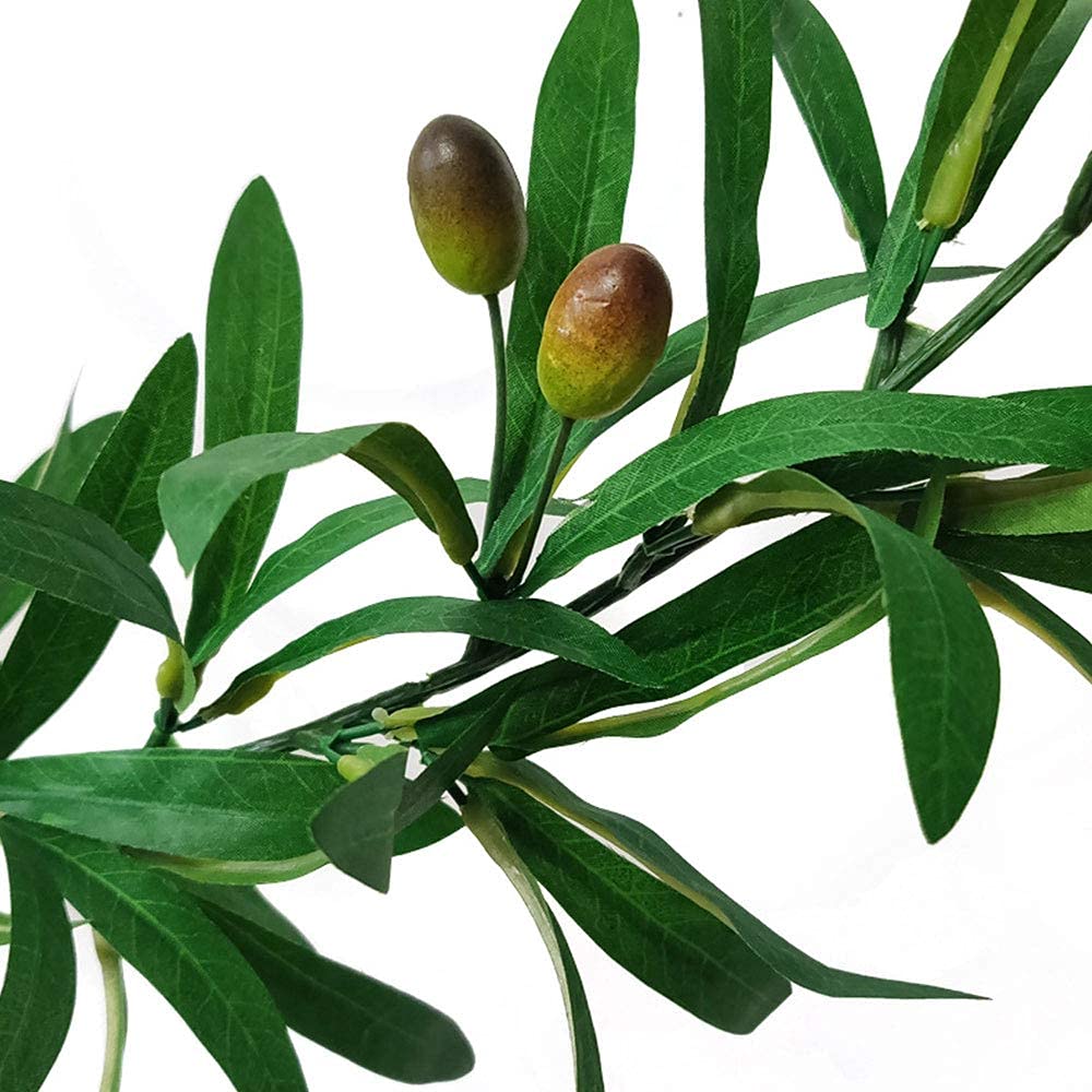 GWOKWAI Artificial Olive Leaf Garland, Olive Branch Wreath Ivy Vines Leaf Greenery Ornament for Wedding Backdrop Home Indoor Outdoor Wall Party Decoration