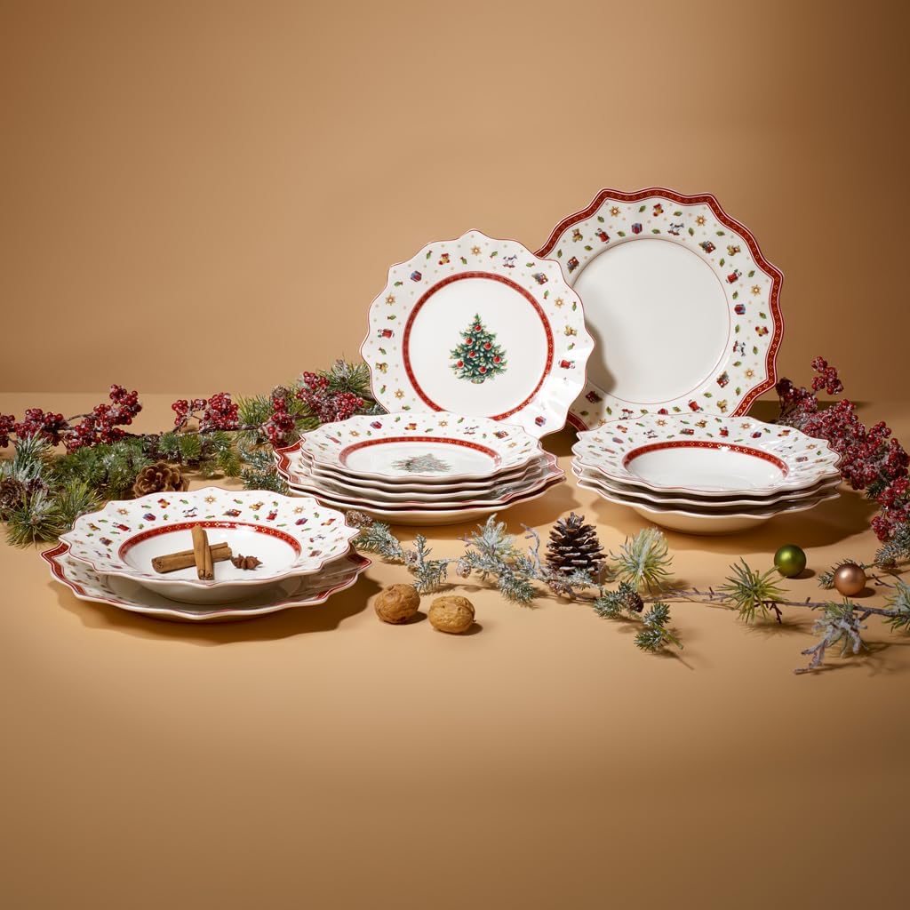 Villeroy & Boch Toys Delight 12-Piece Dinnerware Set, Service for 4, Premium Porcelain, Dinner Plates, Salad Plates, Rim Soup Bowls