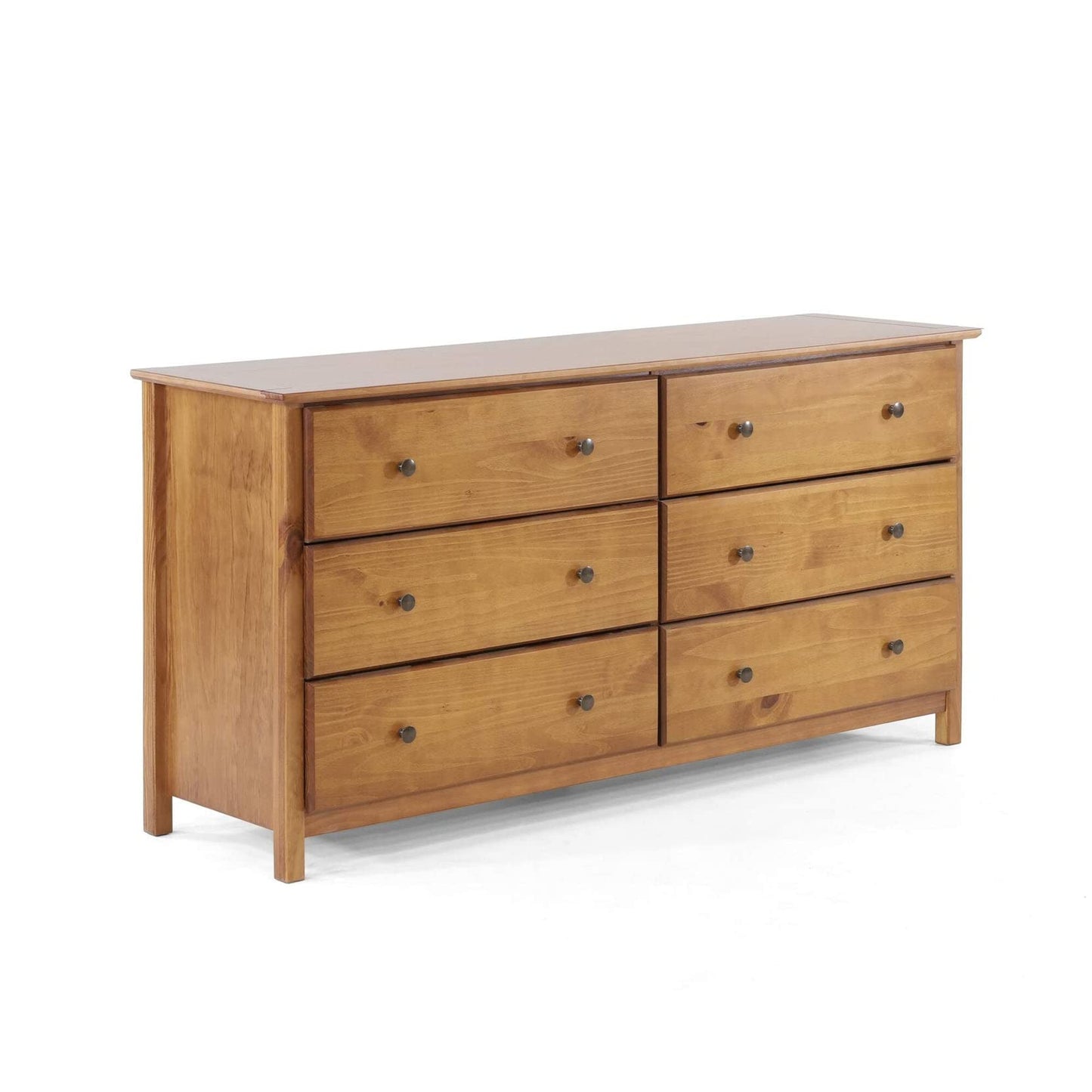 Grain Wood Furniture Shaker 6-Drawer Dresser, Solid Wood with a Walnut Finish