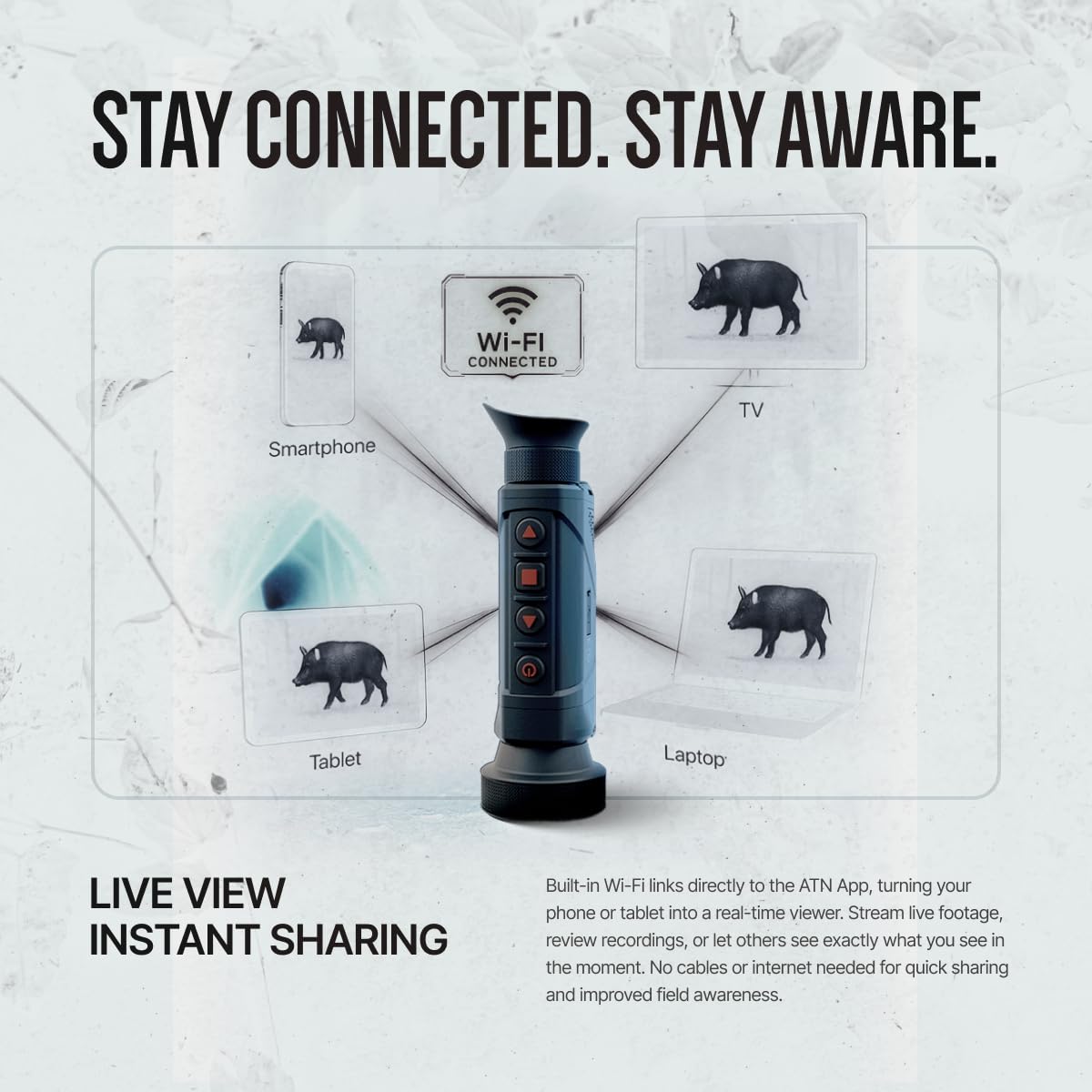 ATN BlazeHunter XD 1280x1024 Thermal Monocular w/SharpIR AI, 1000m Laser Rangefinder, 1920x1080 OLED, Wi-Fi, 32GB, IP67
