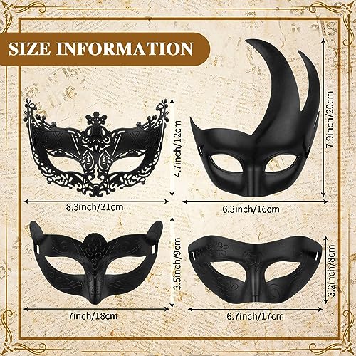 Jenaai 50 Pcs Couple Masquerade Mask Venetian Mardi Gras Halloween Carnival Mask for Women and Men Costume Ball Party